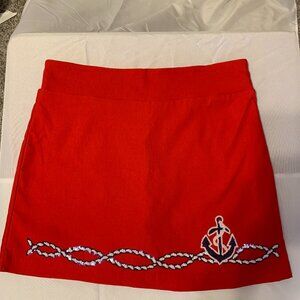 Coral Bay Nautical Red Skort Size Medium